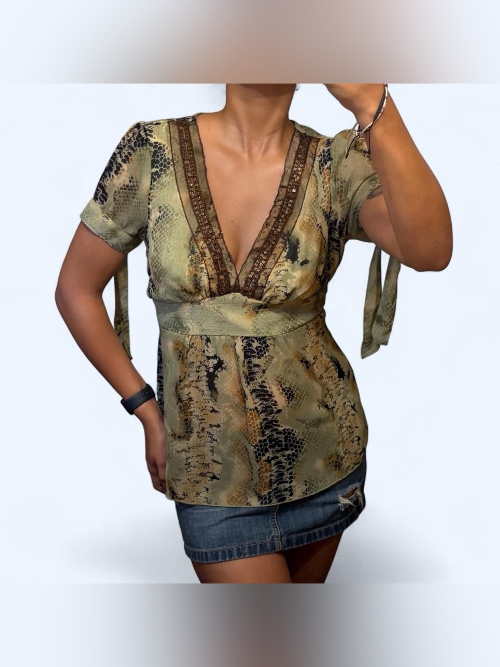 Y2K Fairy Beaded Babydoll Top by Hot Kiss!